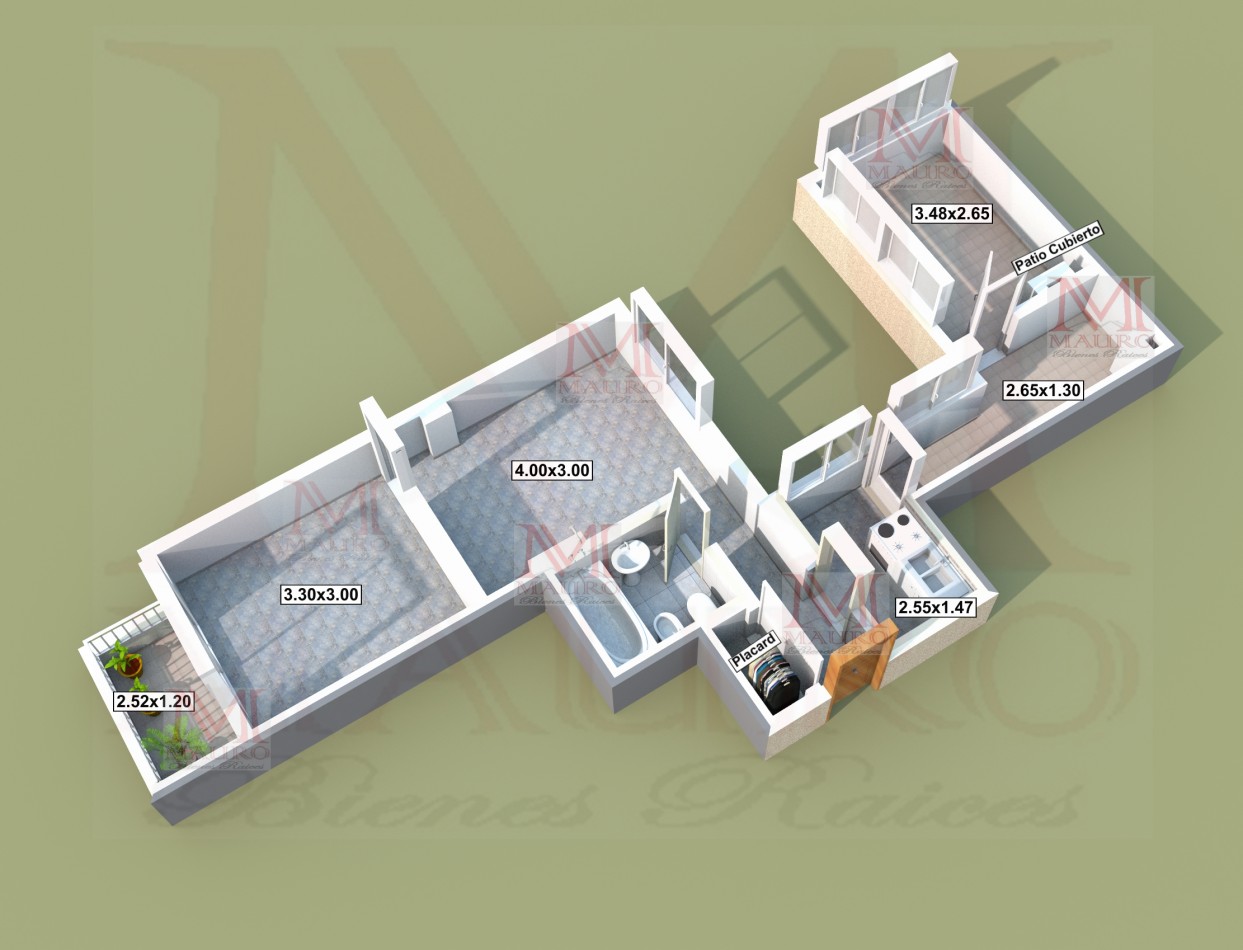 Venta Departamento 2 Ambientes Balcon 52,00m2 u$s78.000 Exp: $175.000