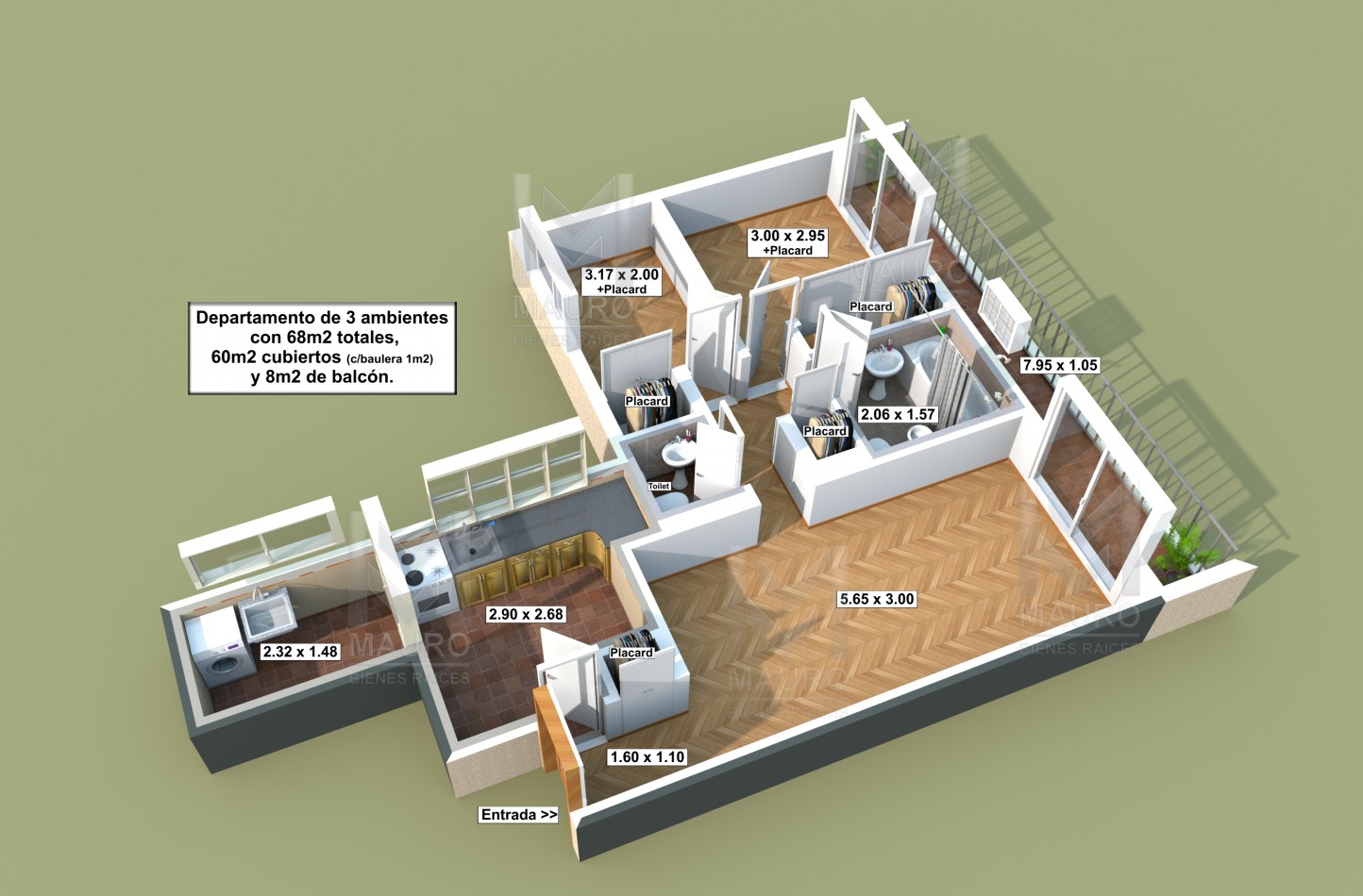 Villa Crespo - Depto 3 Amb Baño y Toil - Balcon Corrido - Estado de Israel al 4300 u$s130.000