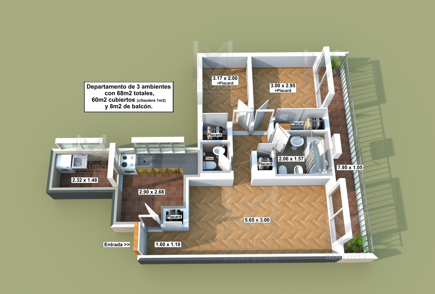 Villa Crespo - Depto 3 Amb Baño y Toil - Balcon Corrido - Estado de Israel al 4300 u$s130.000