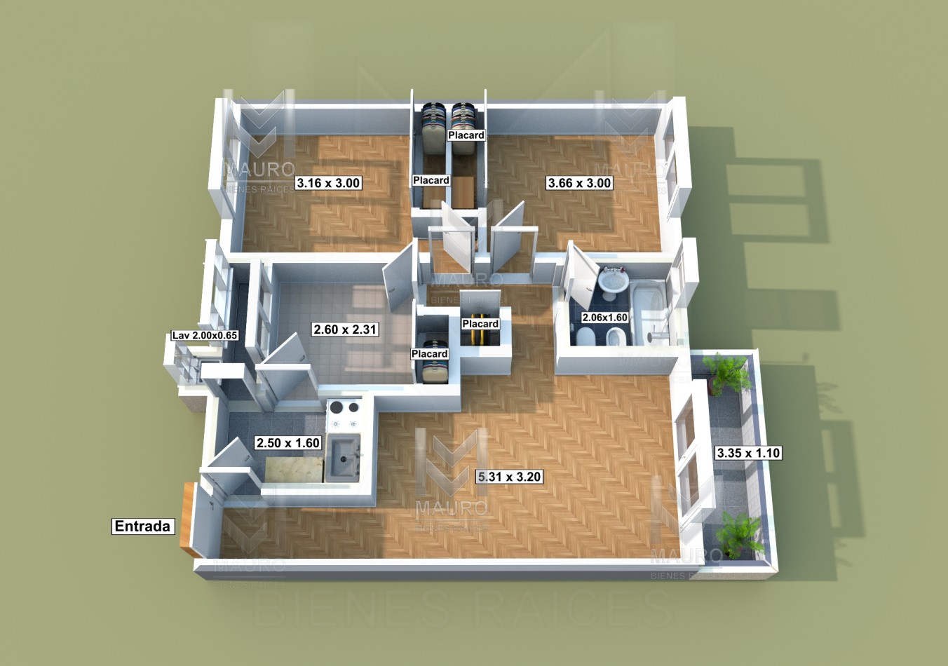 Palermo - Venta Depto 3 amb c/Dep Contrafrente Balcon Subte Linea D Sup Total: 73,00m2